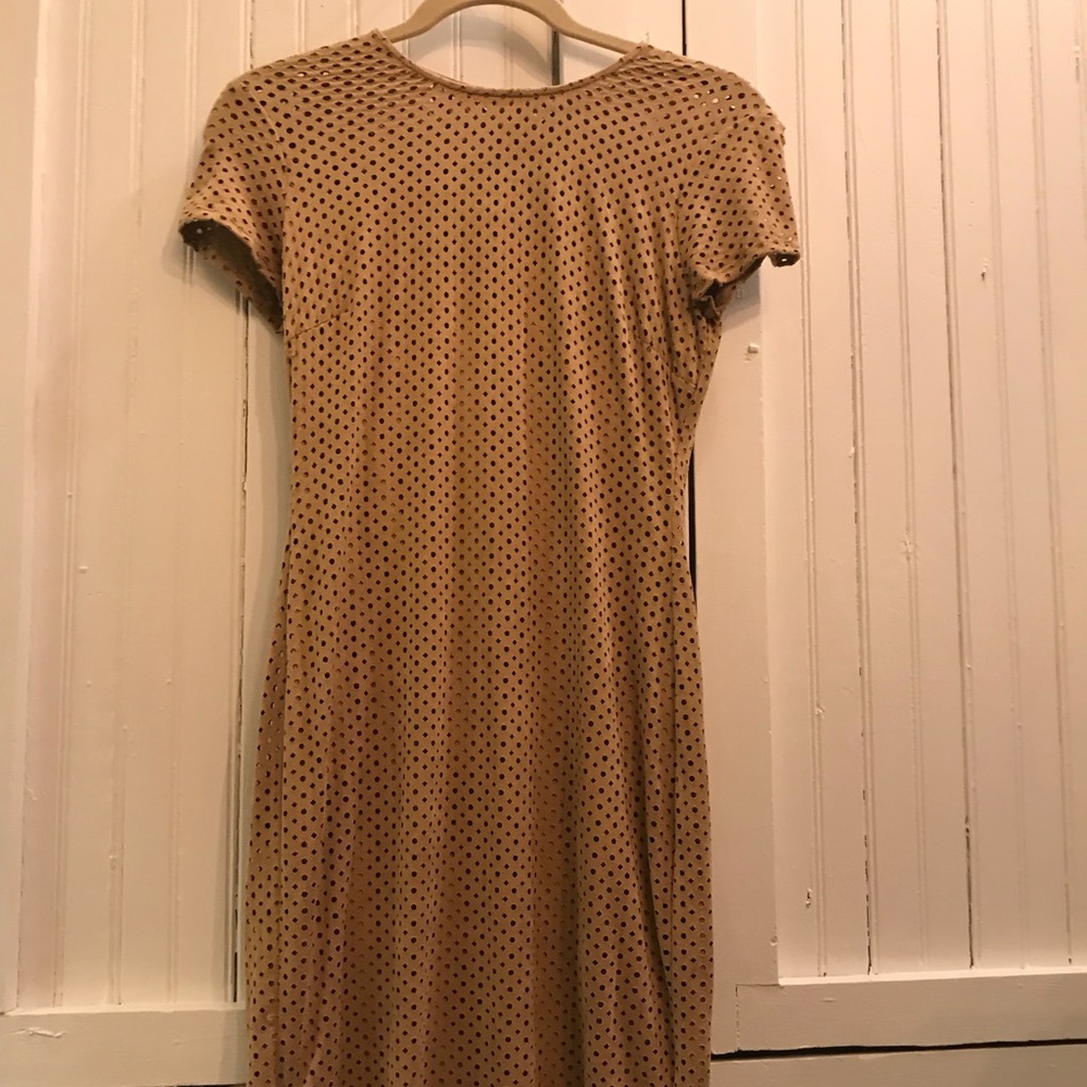 Suede mid length dress